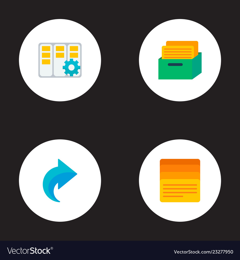 Set of project icons flat style symbols with task vector image Set of project icons flat style symbols with task
