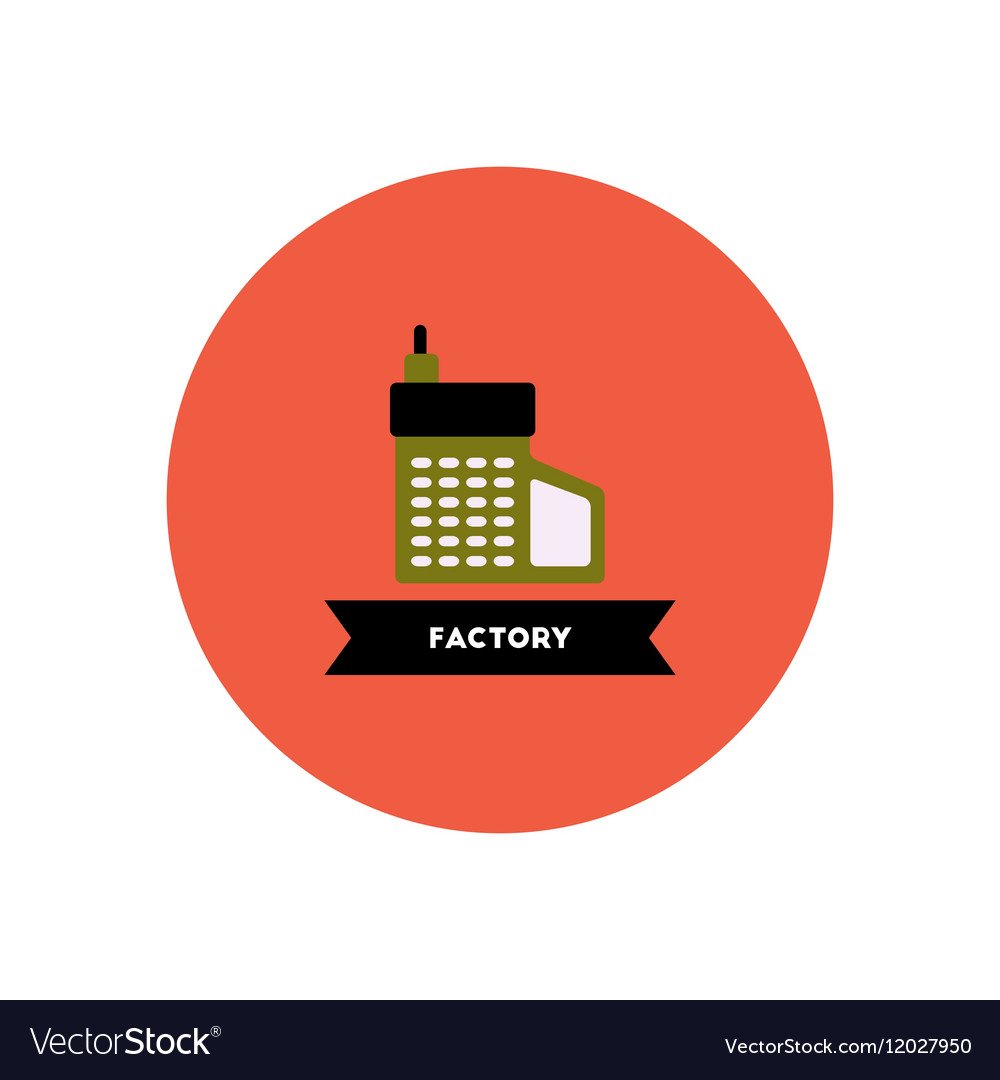 Stylish icon in color circle building factory
