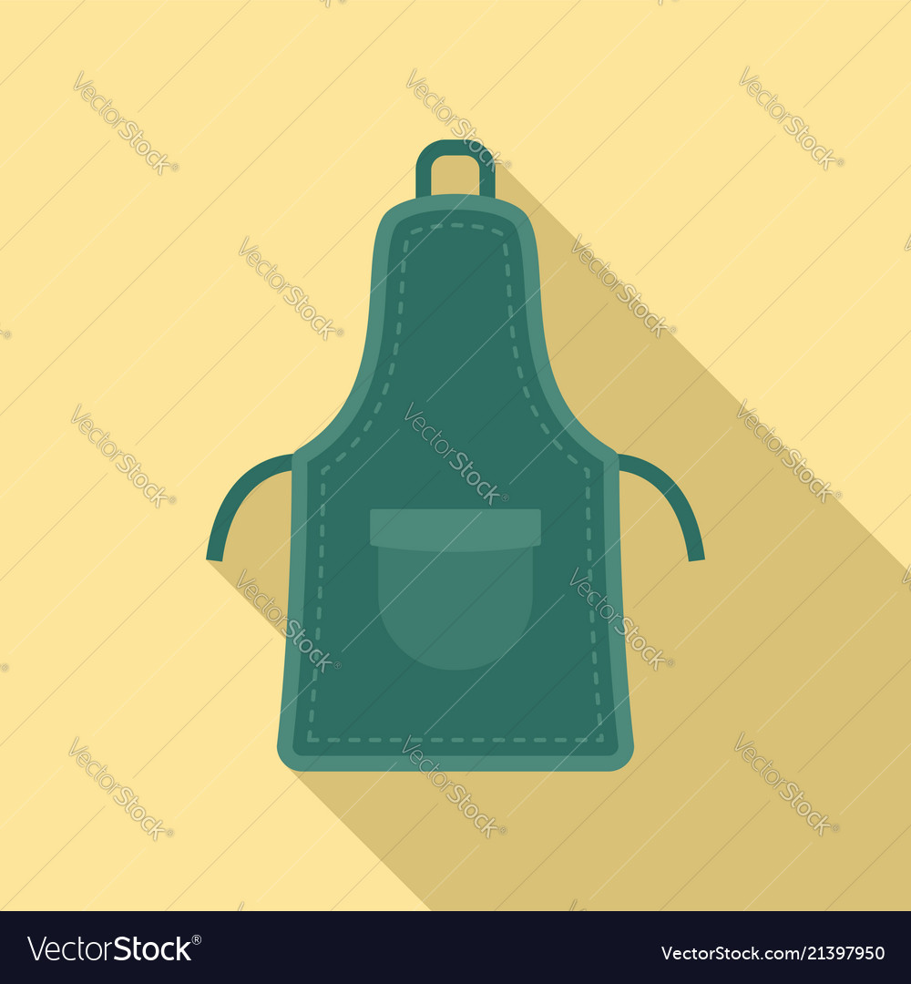 Textile apron icon flat style Royalty Free Vector Image