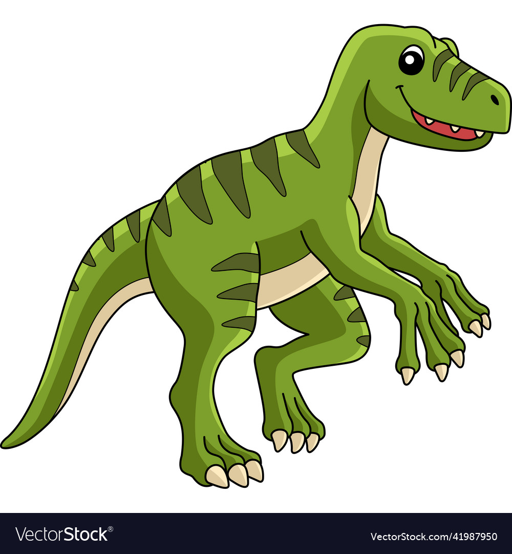 Velociraptor dinosaur cartoon colored clipart Vector Image