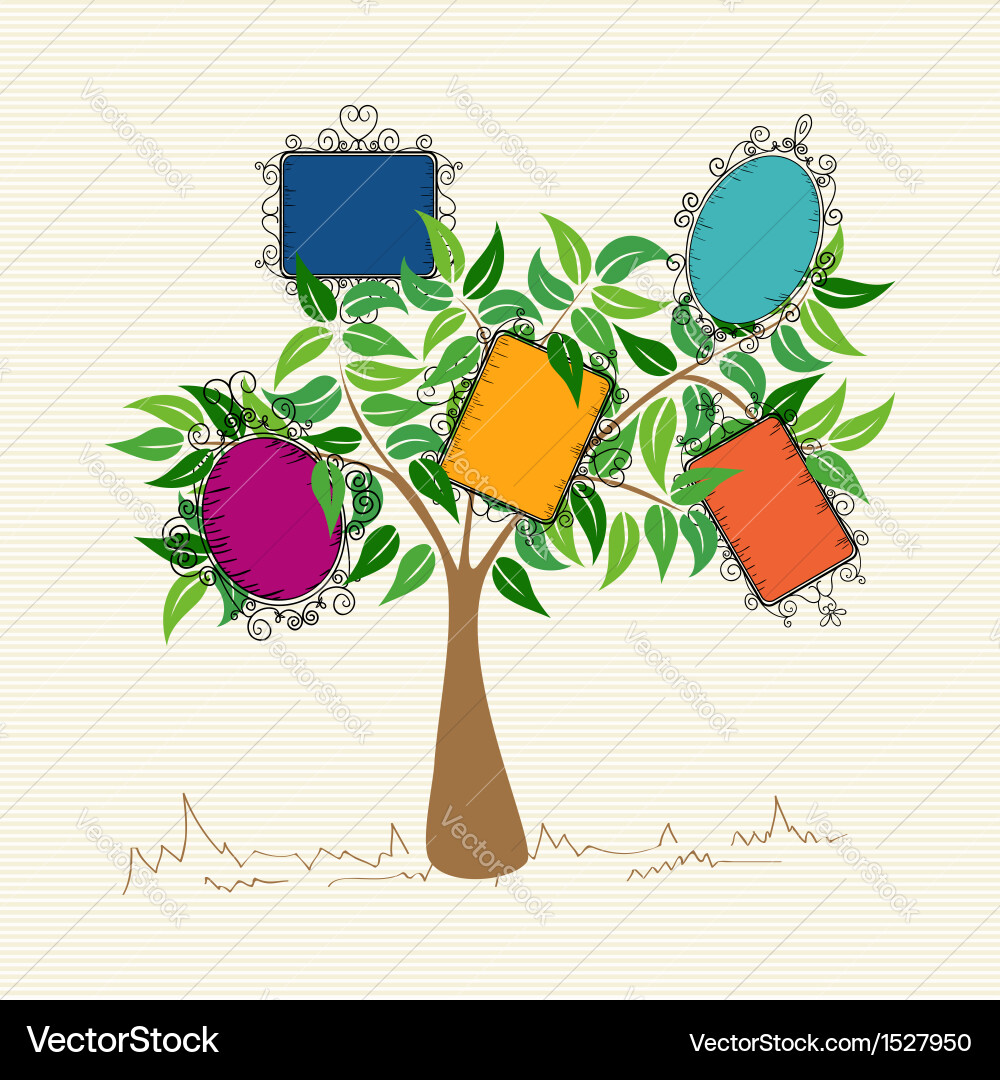 Vintage frames tree Royalty Free Vector Image - VectorStock