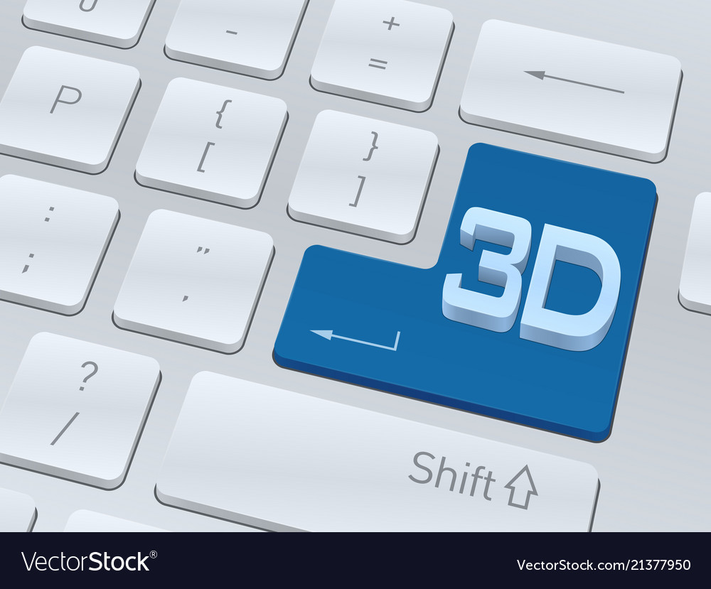 Word 3d written on white computer keyboard