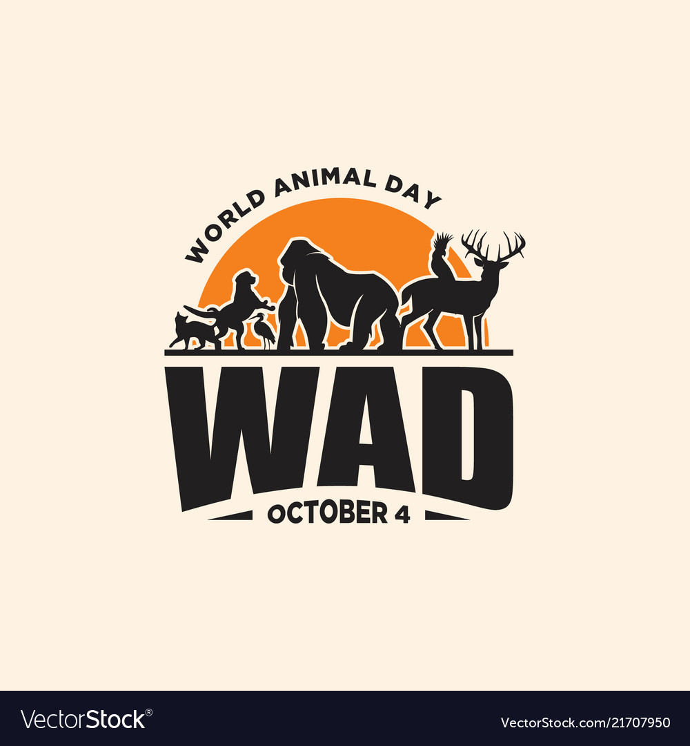 World animal day vintage Royalty Free Vector Image World animal day vintage Royalty Free Vector Image