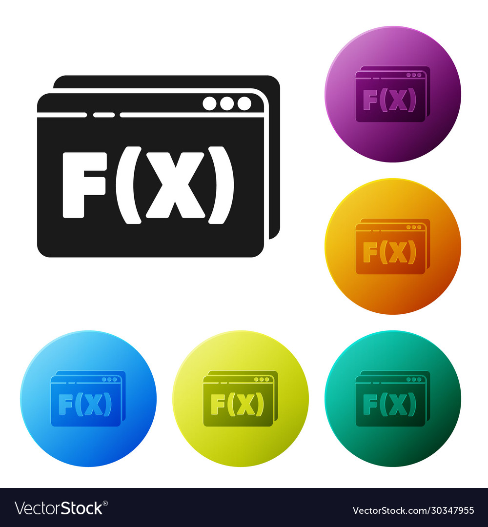 Black function mathematical symbol icon isolated vector image Black function mathematical symbol icon isolated