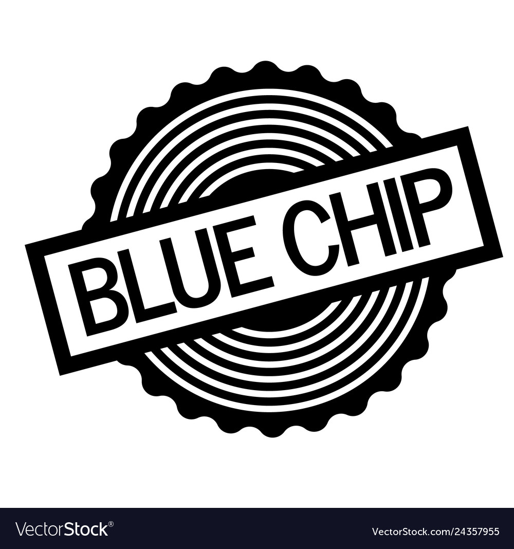 Blue chip stamp on white Royalty Free Vector Image