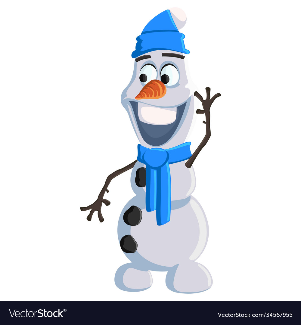 Christmas snowman with a blue hat scarf and ugg