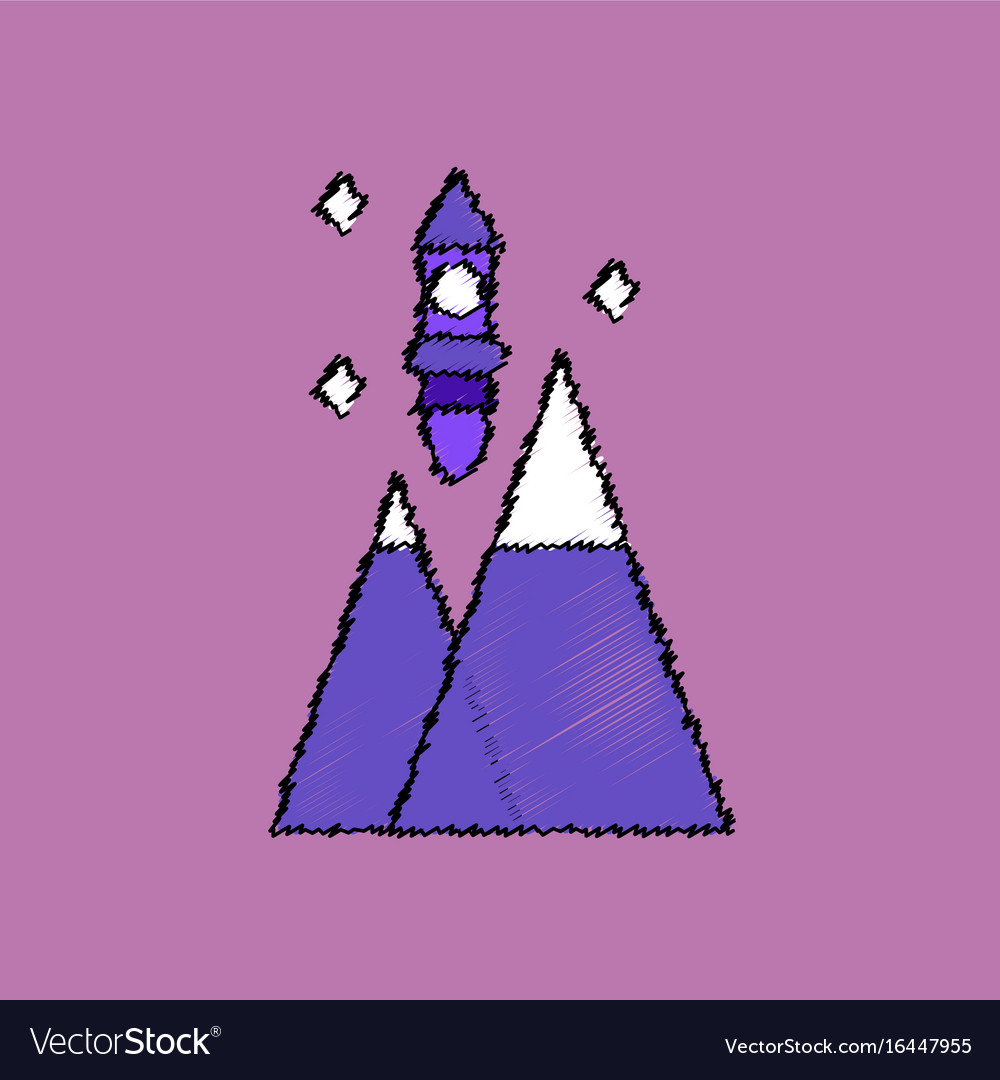 Flat icon design collection rocket and pyramids