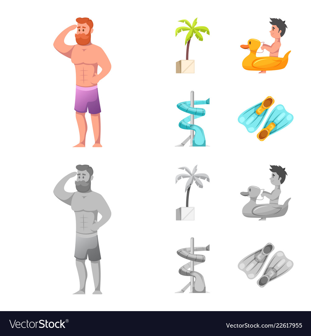 Isolated object of pool and swimming symbol vector image Isolated object of pool and swimming symbol