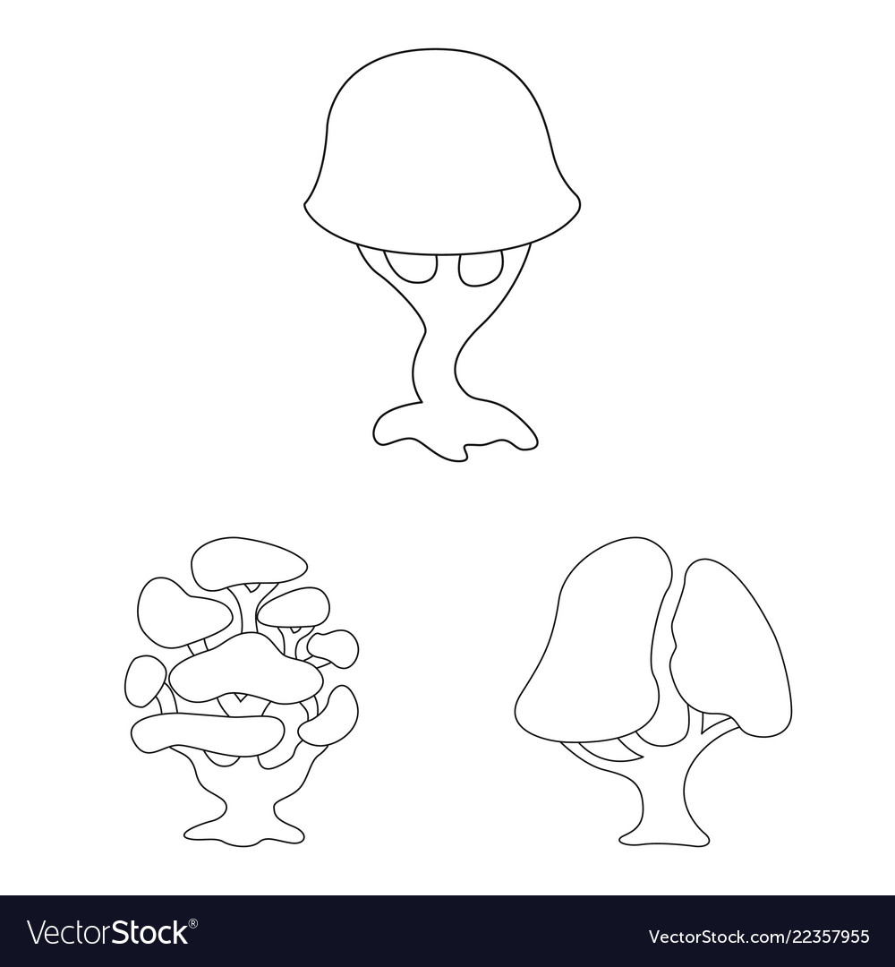 Isolated object of tree and nature symbol set