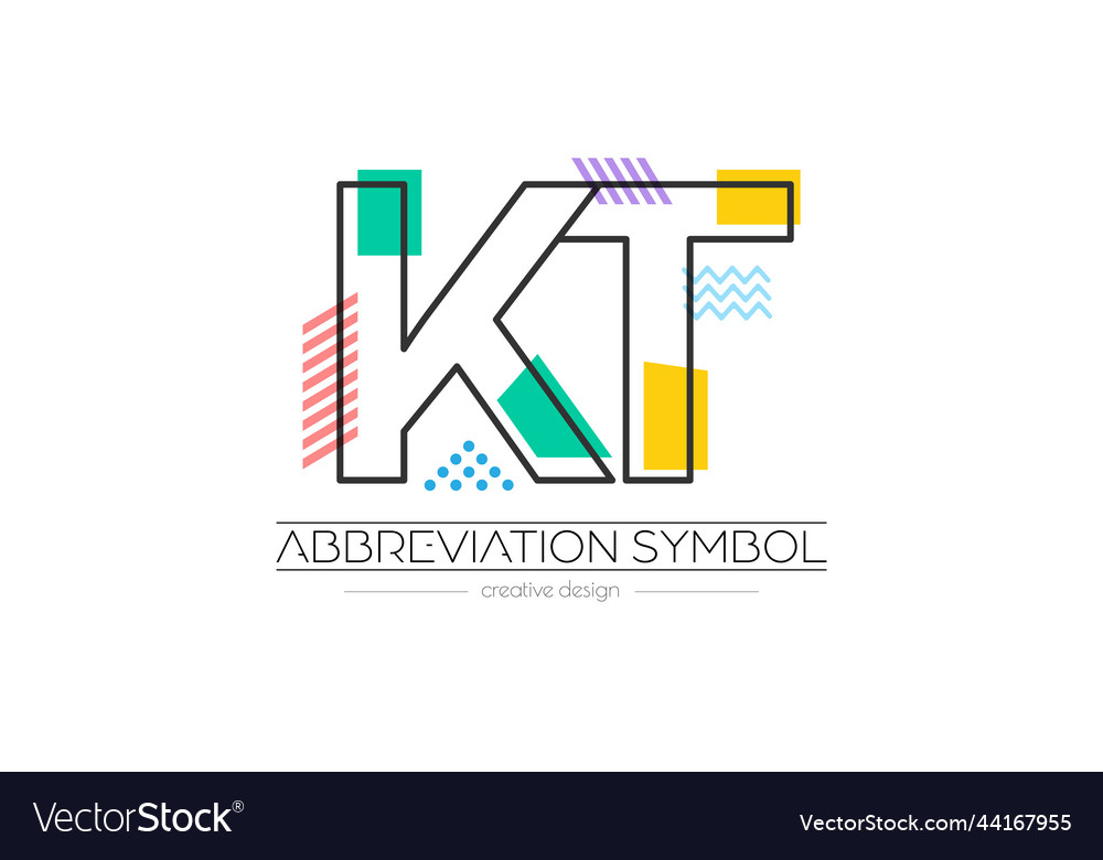 Letters k and t merging of two initials