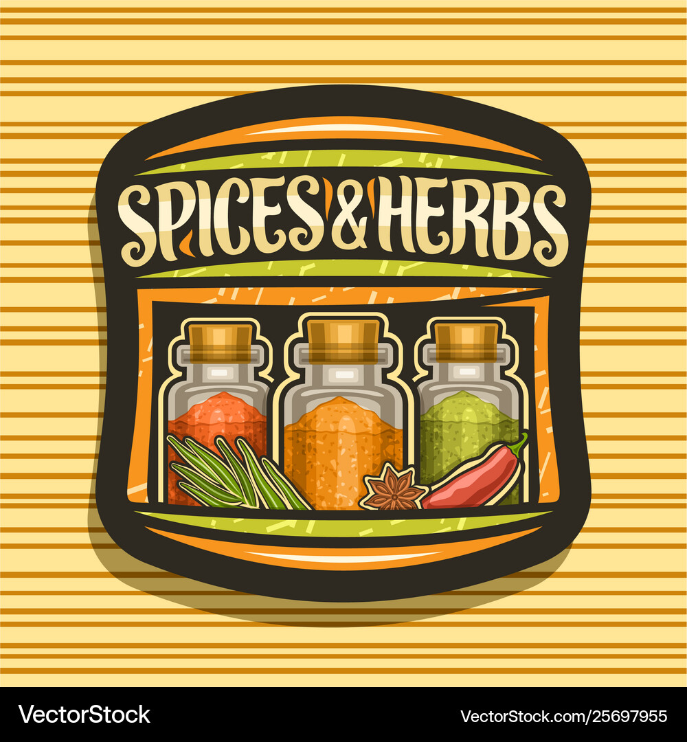 Logo for spices and herbs Royalty Free Vector Image