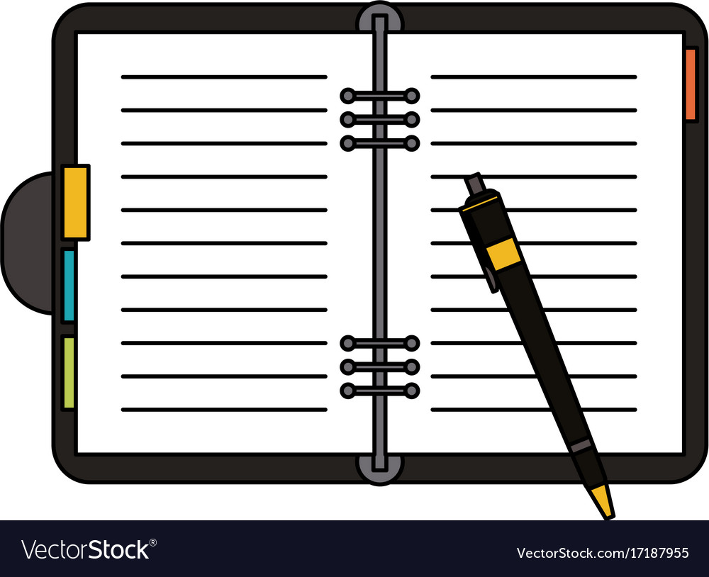 Open Notebook Or Agenda Icon Image Royalty Free Vector Image