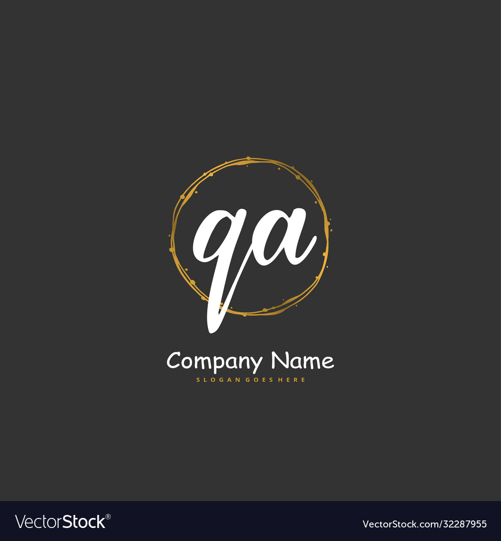 Q a qa anfängliches Handschrift- und Unterschriftslogo vector image Q a qa anfängliches Handschrift- und Unterschriftslogo