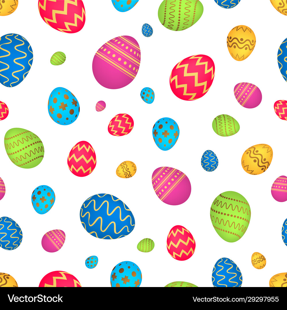 Seamless pattern with colorful easter eggs Vector Image