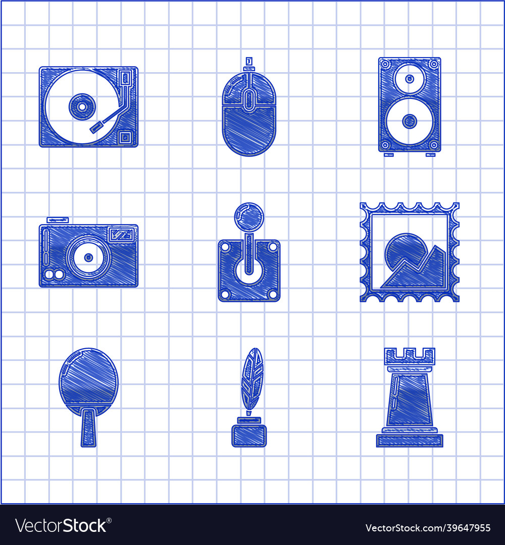 Set joystick for arcade machine feather Vector Image Set joystick for arcade machine feather