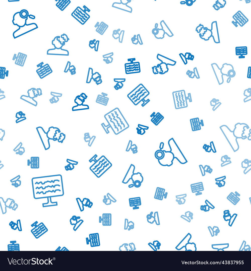 Set line encephalogram finding problem vector image Set line encephalogram finding problem