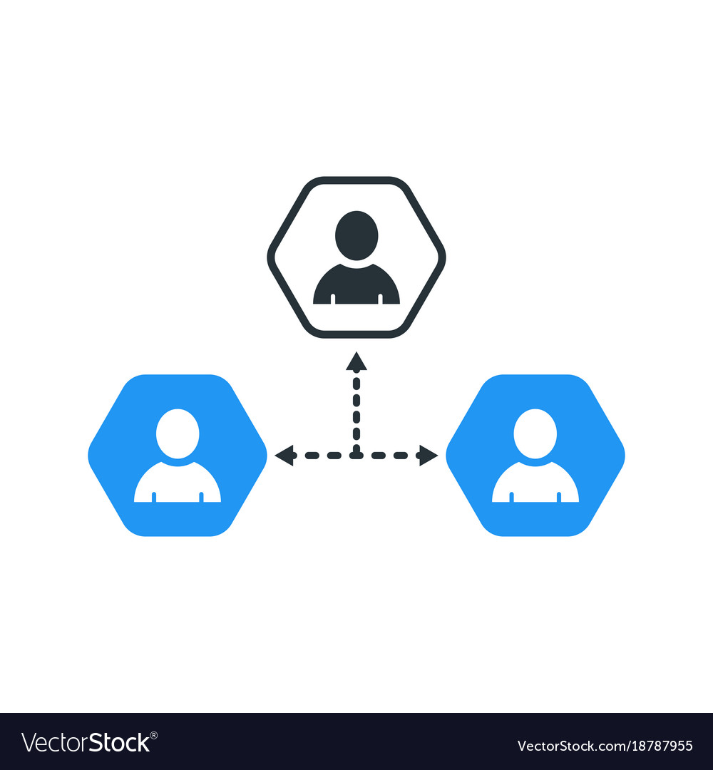 Simple business networking icon in unique design