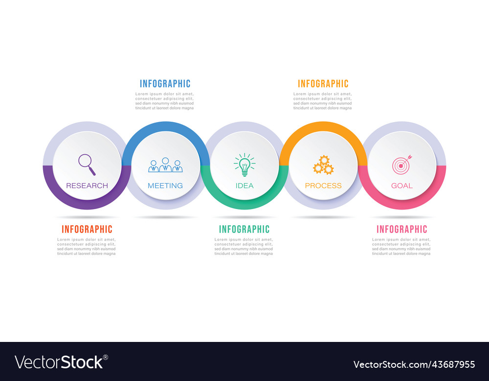Timeline infographic design element and number vector image Timeline infographic design element and number
