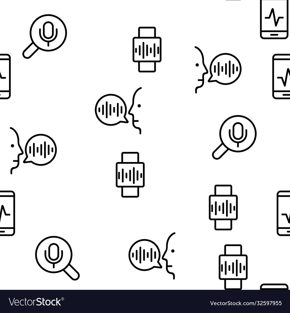 Voice control command seamless pattern Vector Image Voice control command seamless pattern