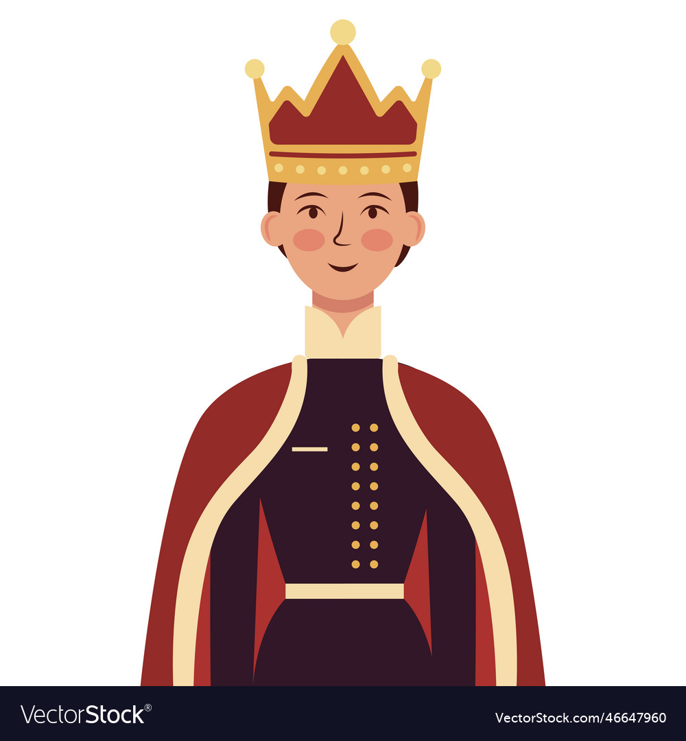 A boy prince cartoon with crown