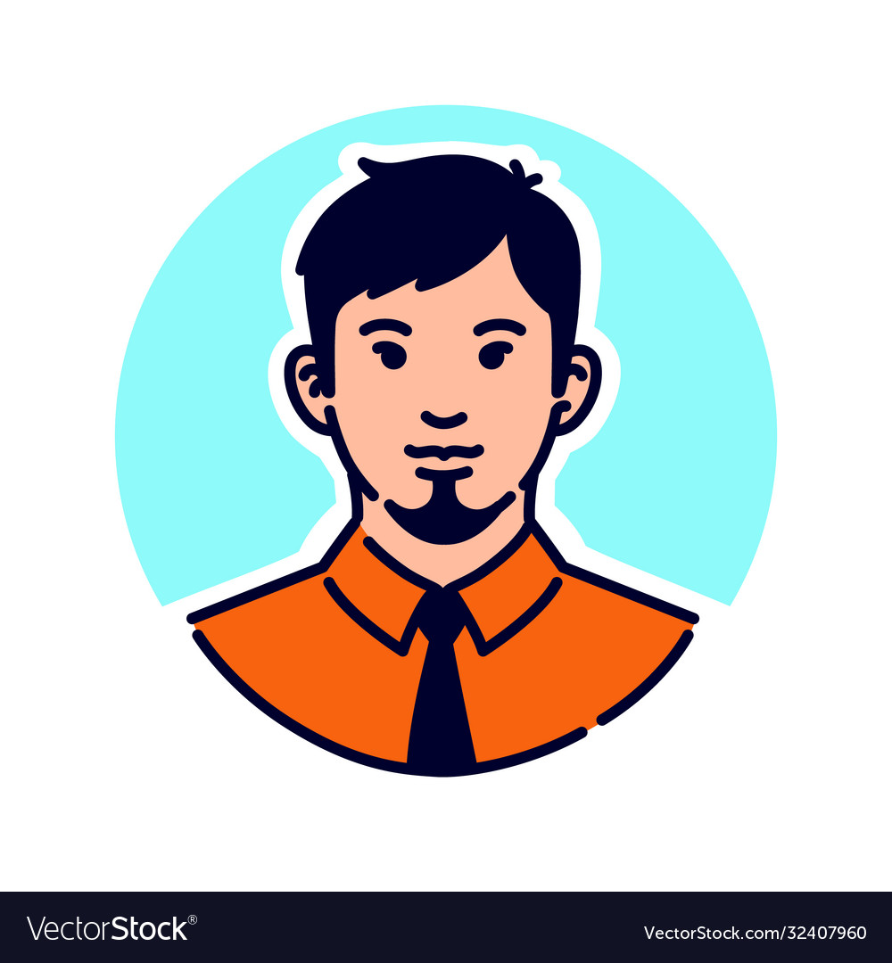 A stylish hipster avatar man in tie