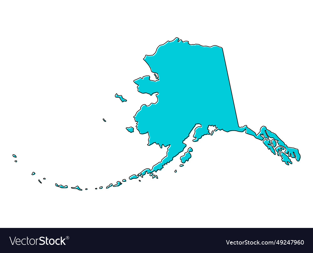 Alaska map shape united states of america flat Vector Image