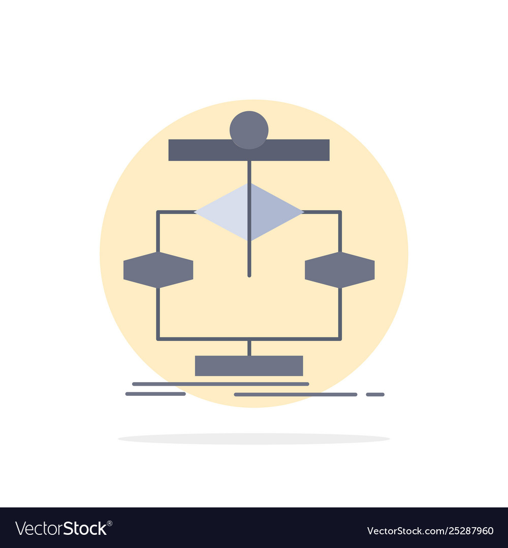 Algorithm chart data diagram flow flat color icon