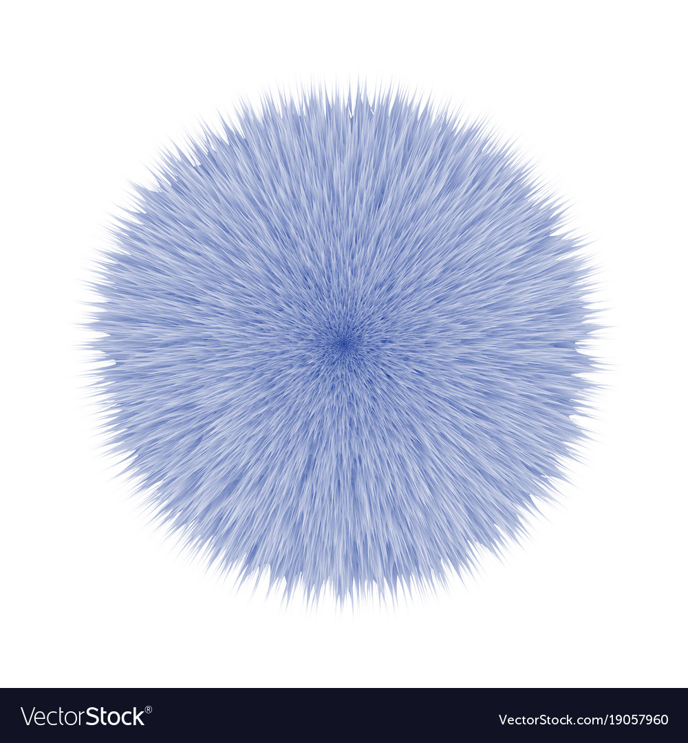 Blue fluffy hair ball