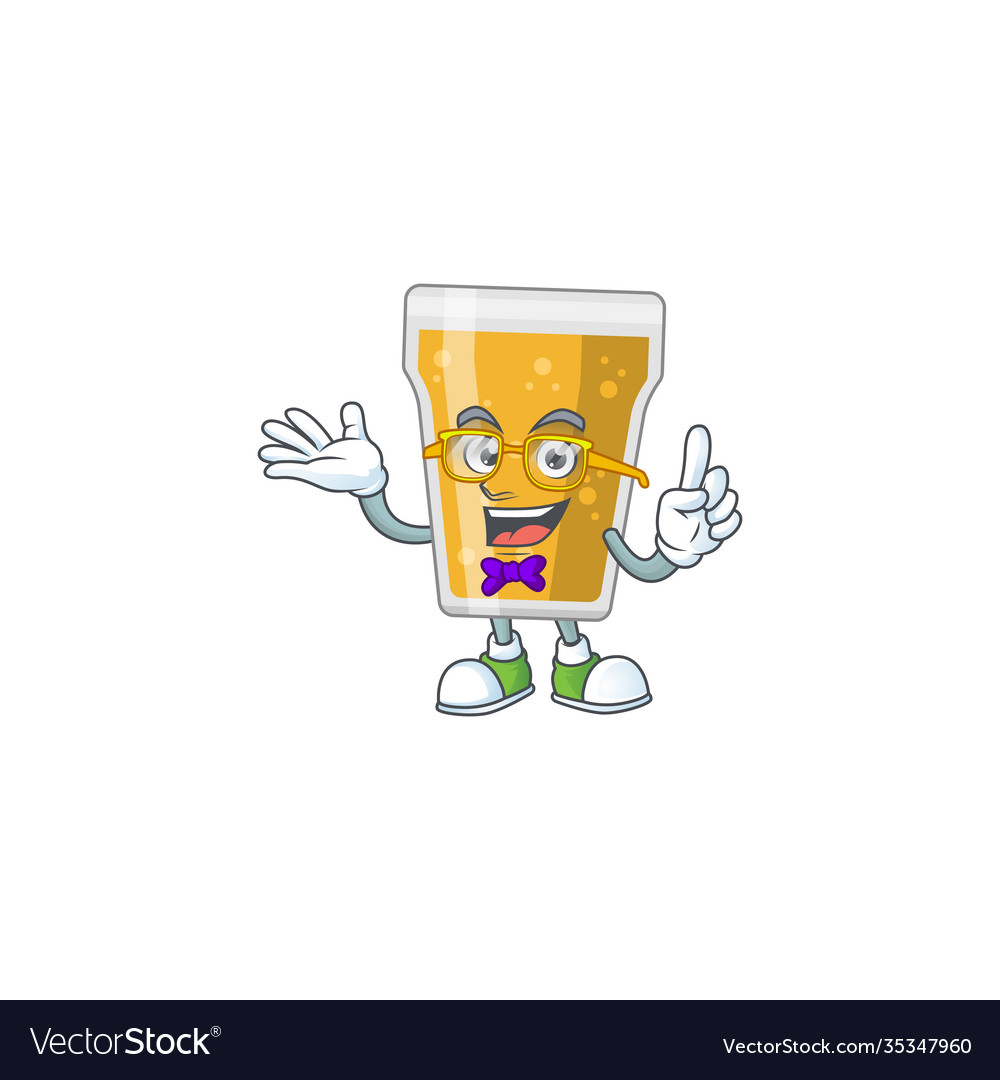 Cartoon design nerd mug beer with weird glasses Vector Image