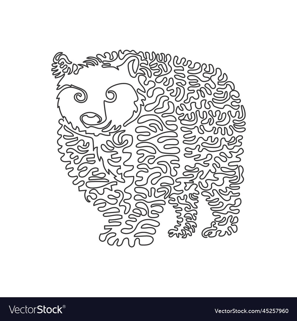 Continuous curve one line drawing of scary vector image Continuous curve one line drawing of scary