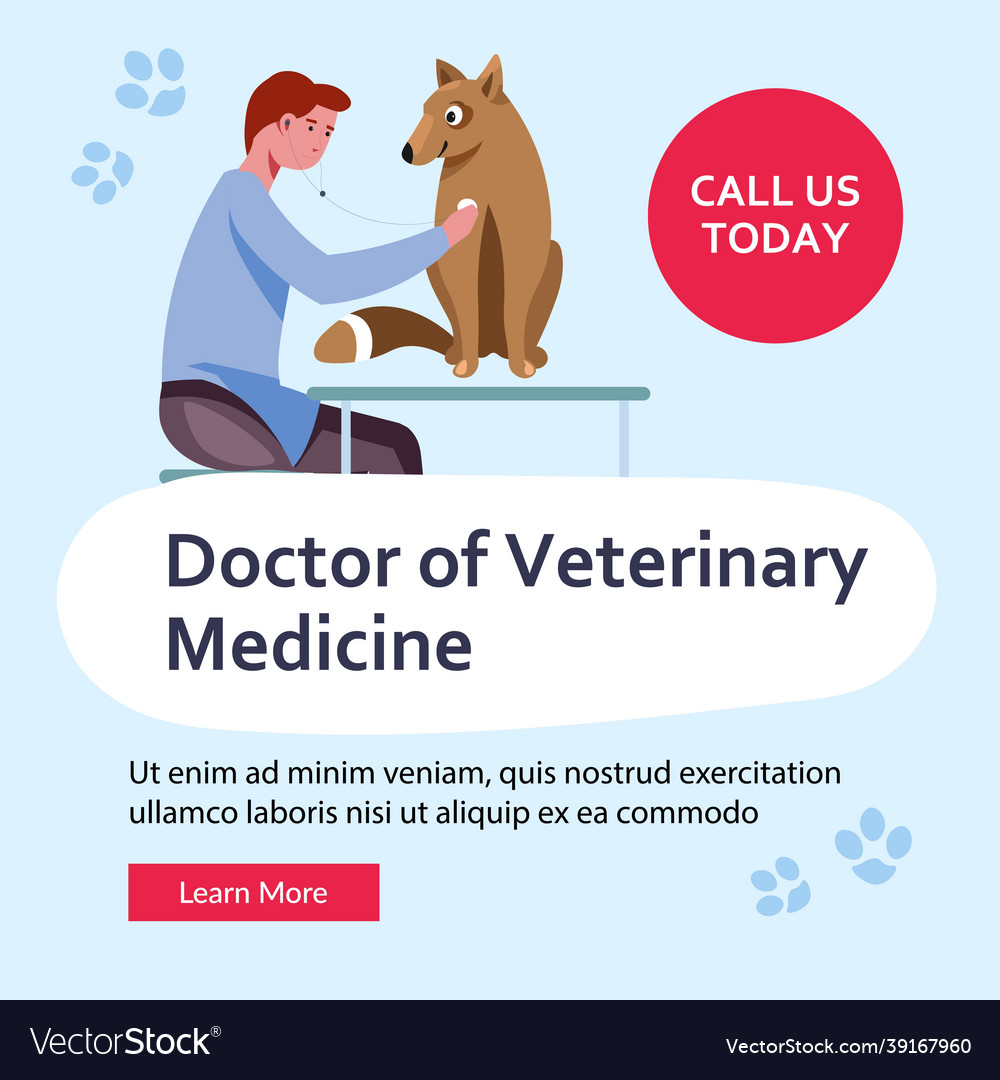 Doctor of veterinary medicine call us today web Vector Image Doctor of veterinary medicine call us today web Vector Image