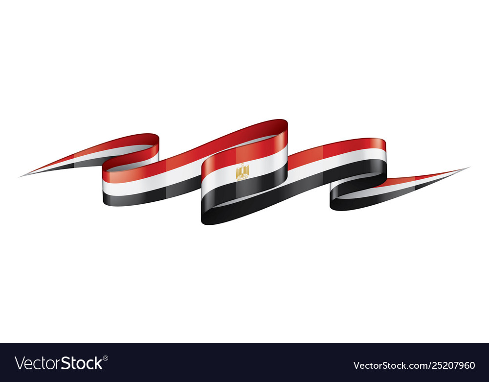 Ägypten Flagge auf einem weißen