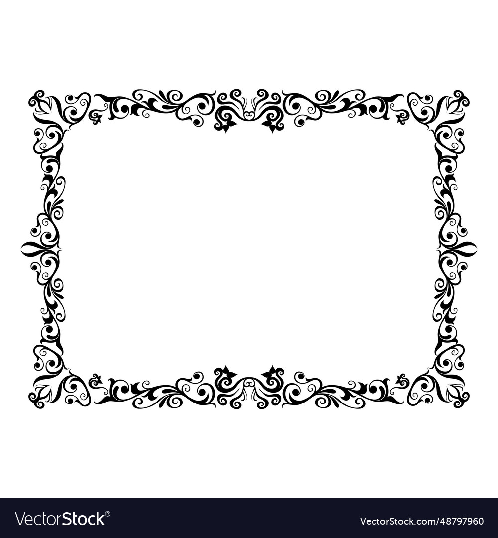 Elegant floral a4 frame Royalty Free Vector Image