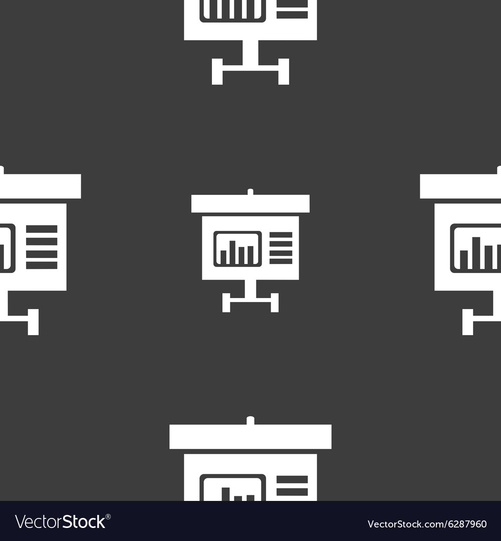 Graph icon sign seamless pattern on a gray