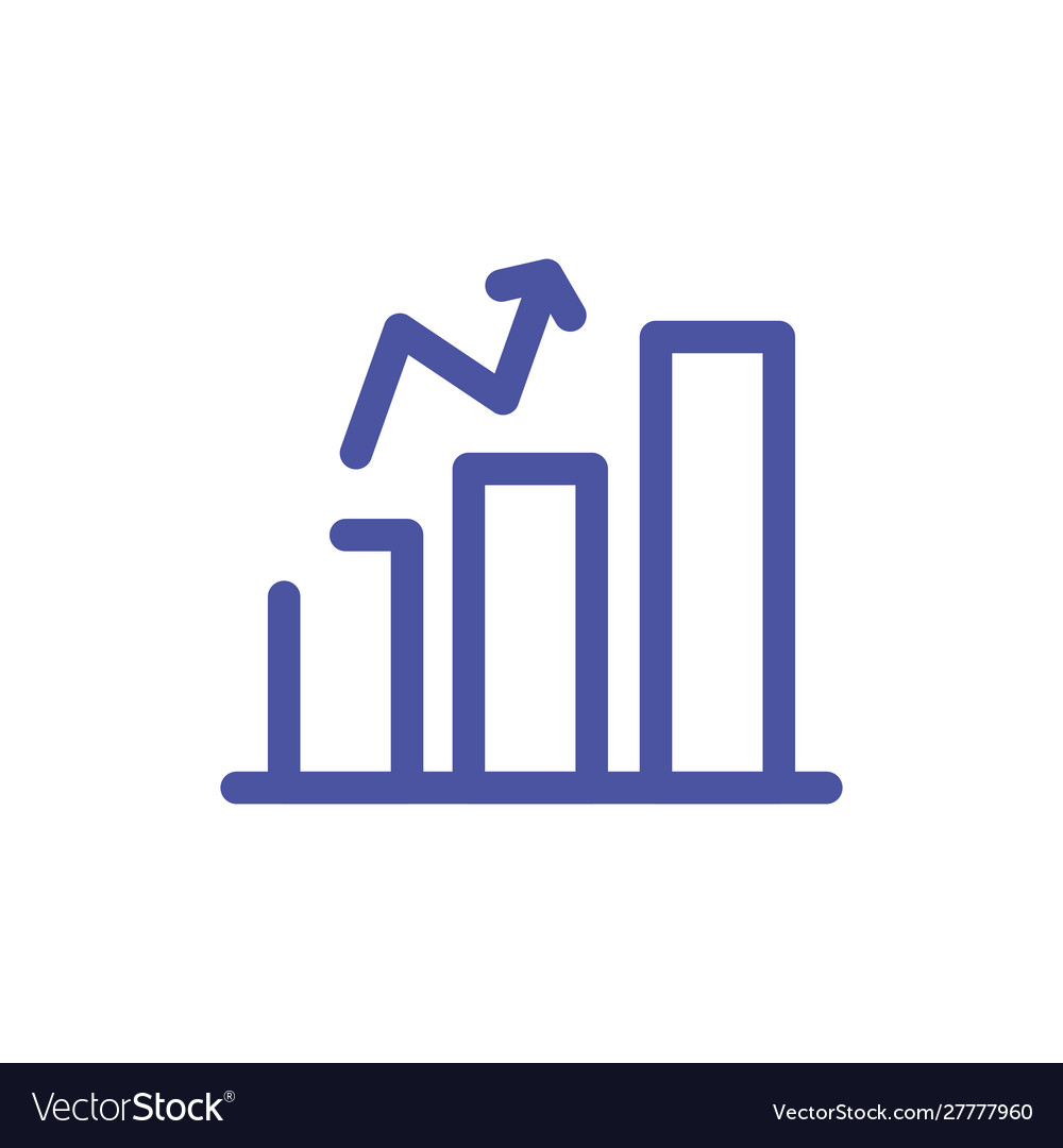 Graph with arrow in white background