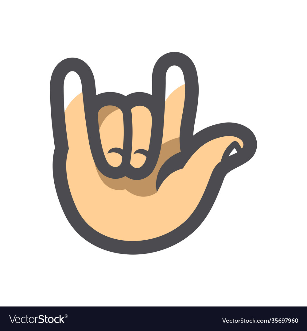 Hand cool fingers icon cartoon