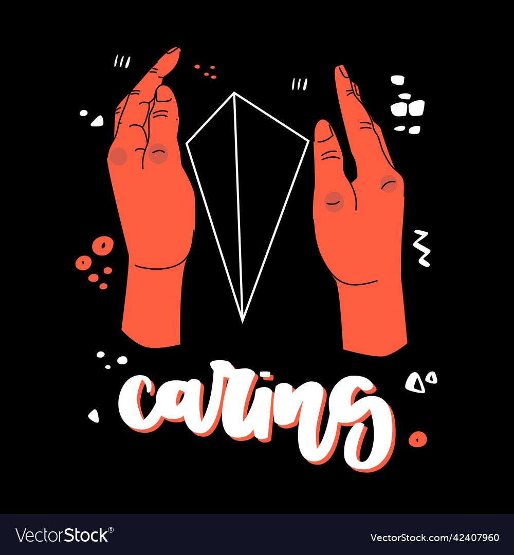 Hands hugging a geometric shape Vector Image Hands hugging a geometric shape