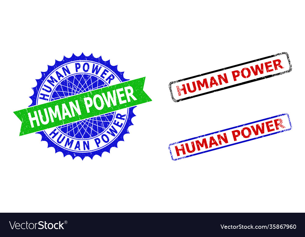 Menschliche Kraft Rosette und Rechteck bicolor Siegel