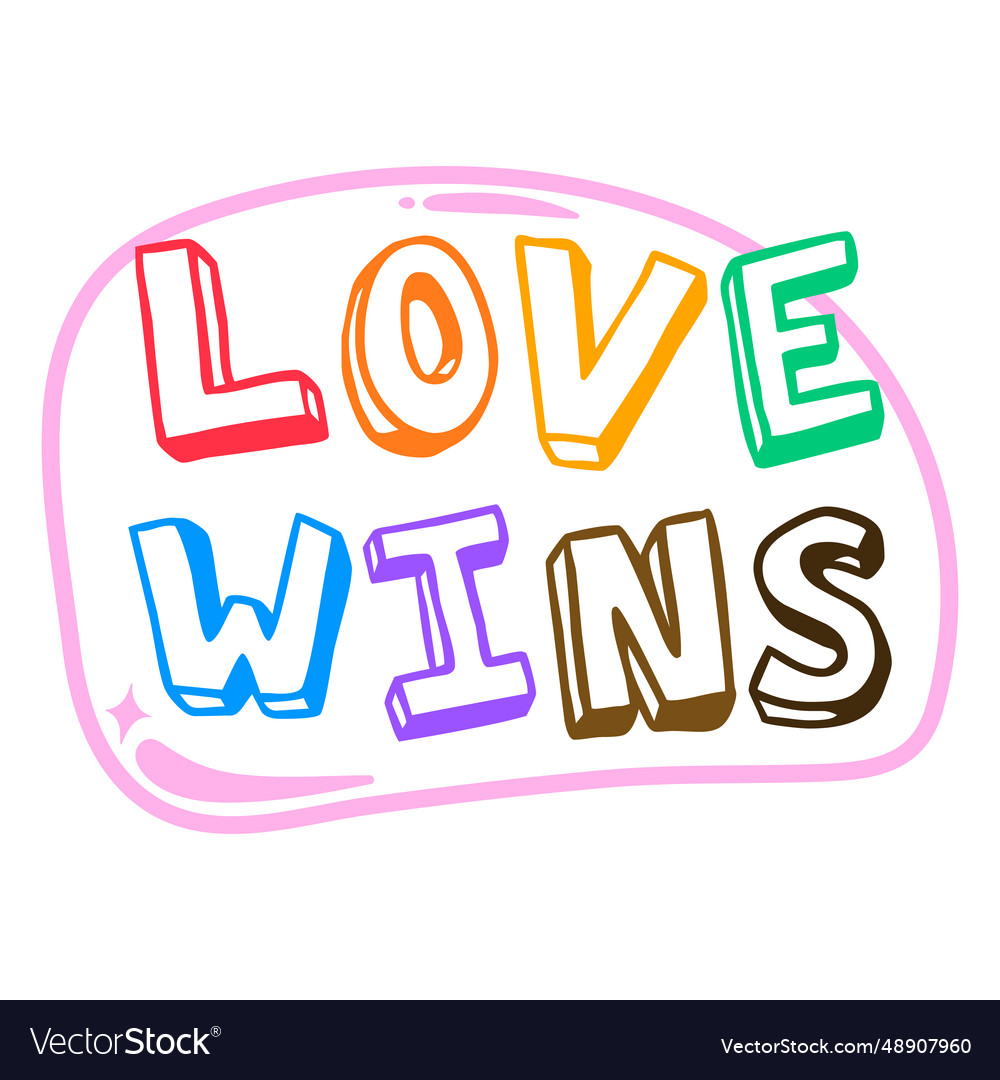 Love wins colorful badge