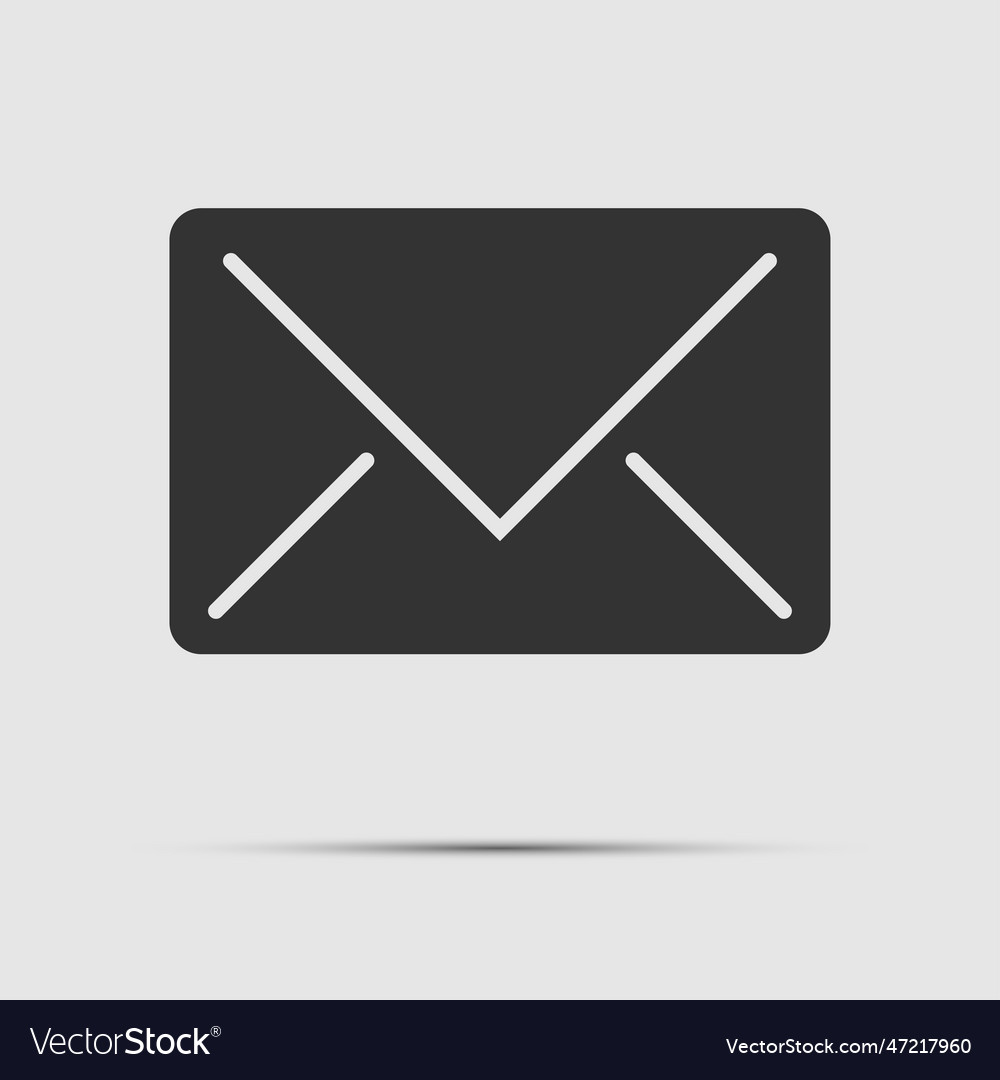 Mail icon with long simple design style Vector Image Mail icon with long simple design style