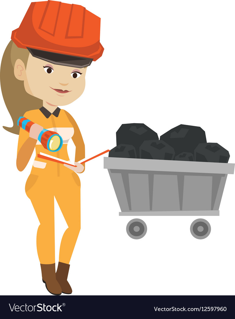 Miner checking documents