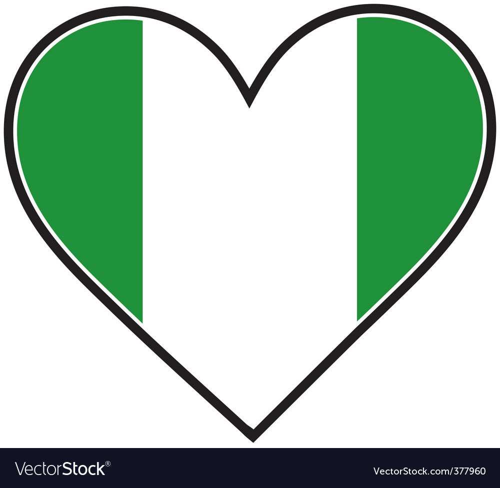 Nigerian Heart Flag Emblem