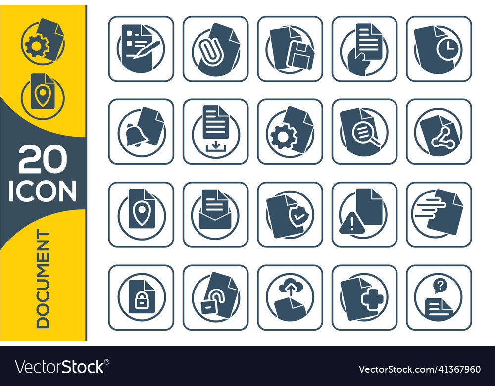 Paper icon document eps10 simple set