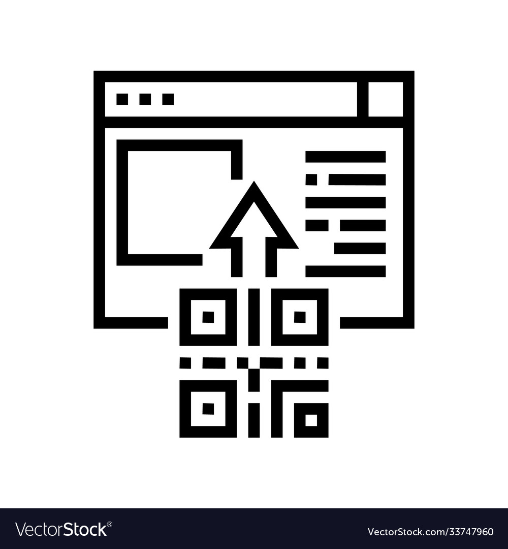 Qr code internet web site line icon