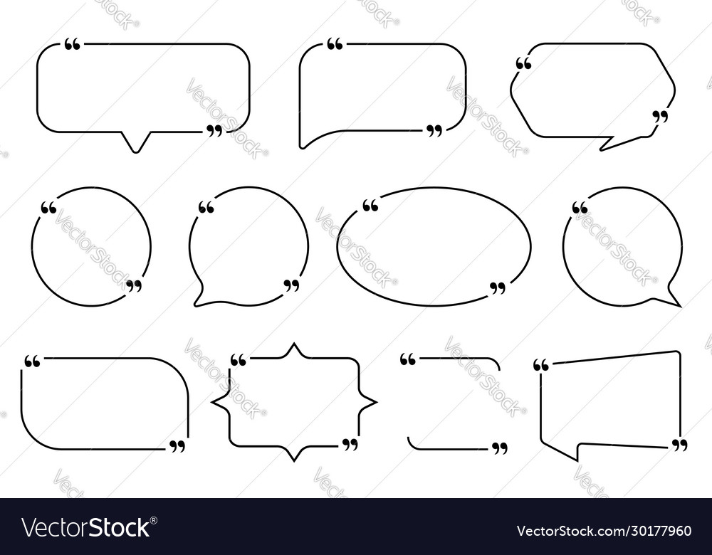 Quote box frames set speech bubble textbox vector image Quote box frames set speech bubble textbox