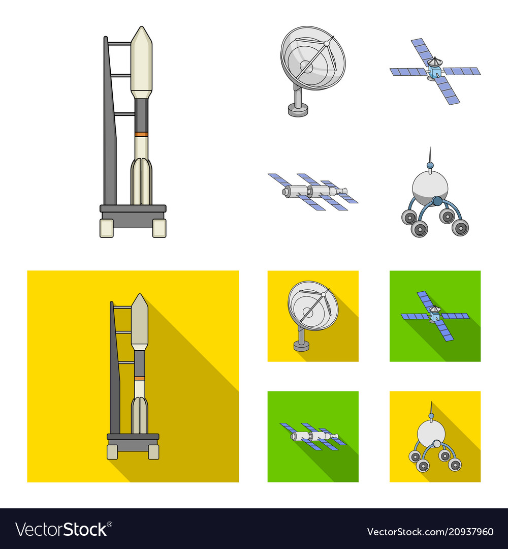 Radio radar docking in space spacecraft lunokhod Vector Image