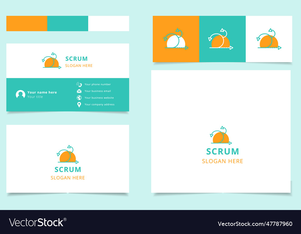 Scrum logo design with editable slogan branding