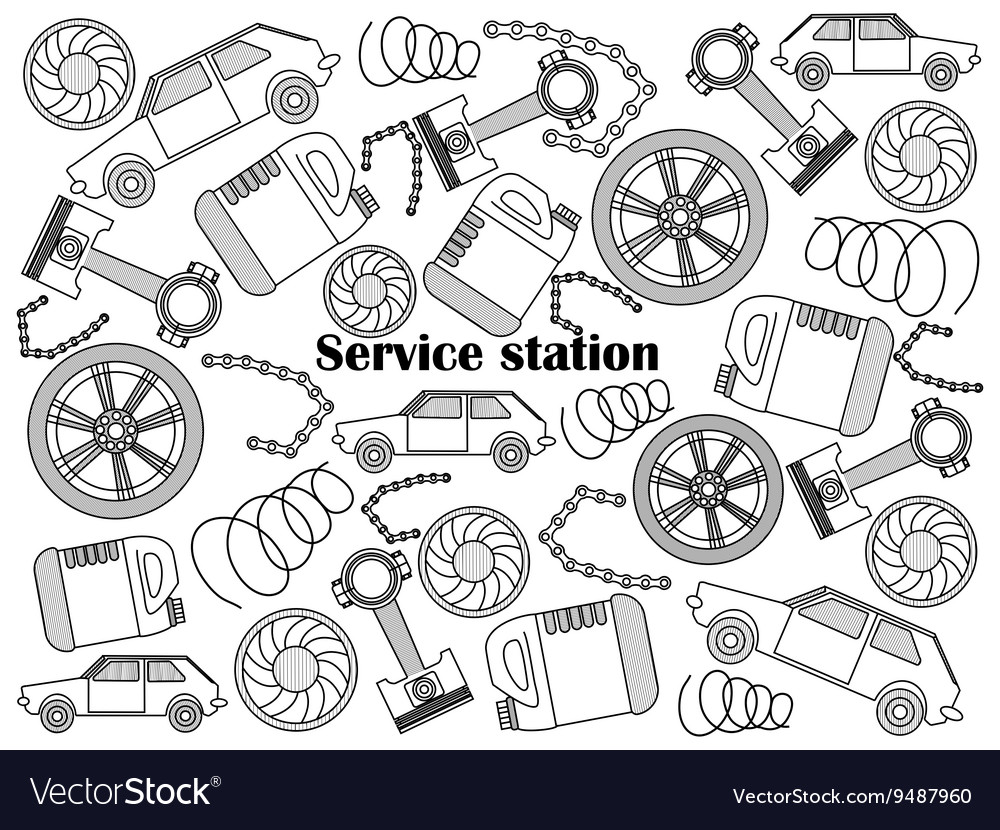 Service station colorless set