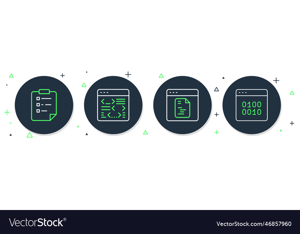 Set line software clipboard with checklist vector image Set line software clipboard with checklist