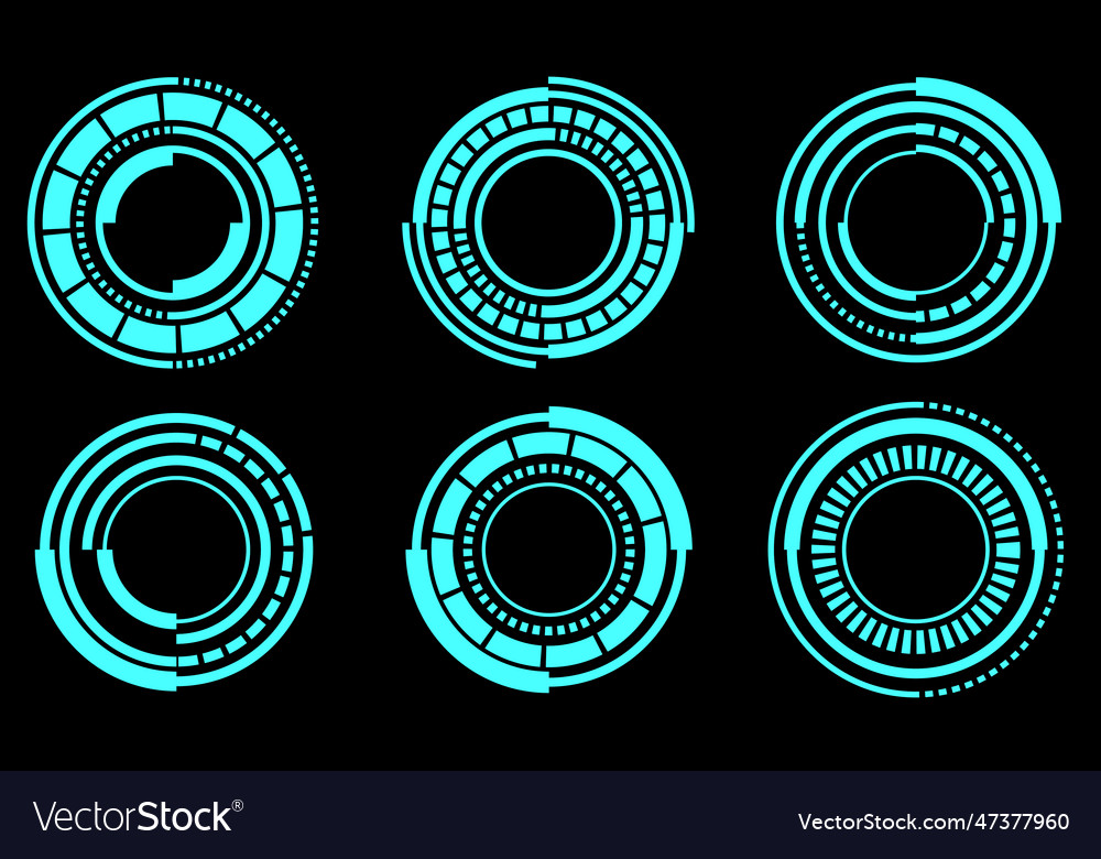 Set von sci fi Kreis Benutzeroberfläche Elemente